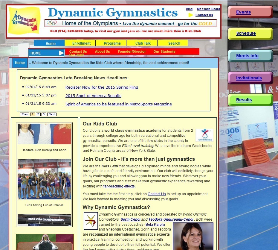 dynamic gymnastics webite